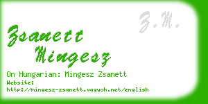 zsanett mingesz business card